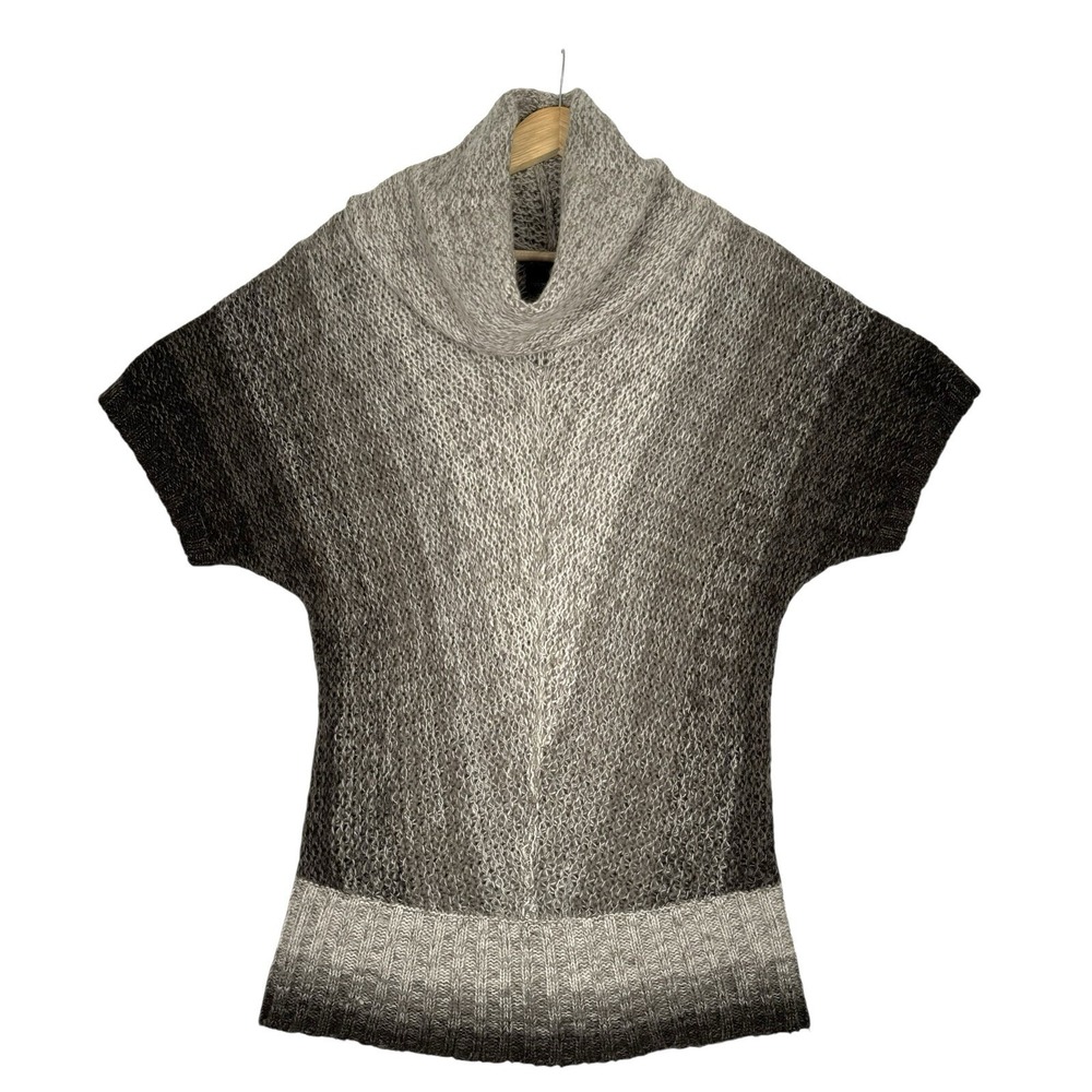 Fenn Wright Manson Women's Cowl‎ Turtleneck Tunic Sweater M Taupe Short Sleeve - Picture 4 of 11